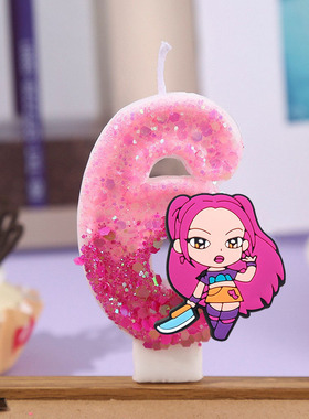 kpop demon hunter猎魔女团生日蛋糕数字蜡烛儿童派对布置装饰品