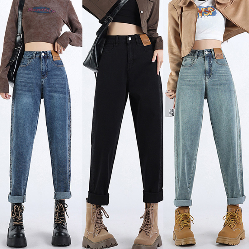 阔腿裤宽松牛仔裤2025年新款女高腰小个子老爹裤大码女胖mm显瘦,女装/女士精品,牛仔裤,淘宝优惠券,粉丝福利购,淘宝优惠卷