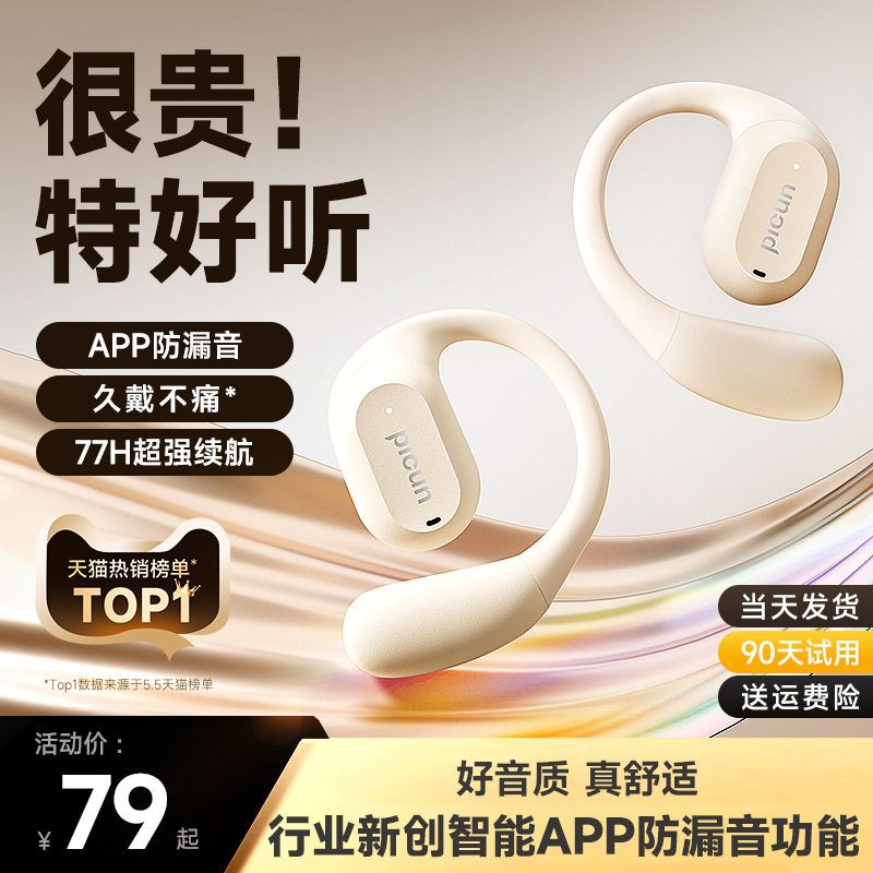 Picun品存H1蓝牙耳机气骨传导不入耳开放挂耳式无线运动2024新款