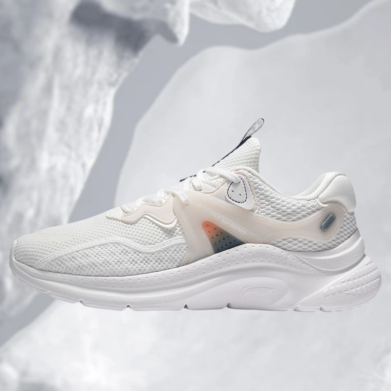 正品李宁 夏款 流云 软弹舒适透气回弹 男运动板鞋 agls019-2