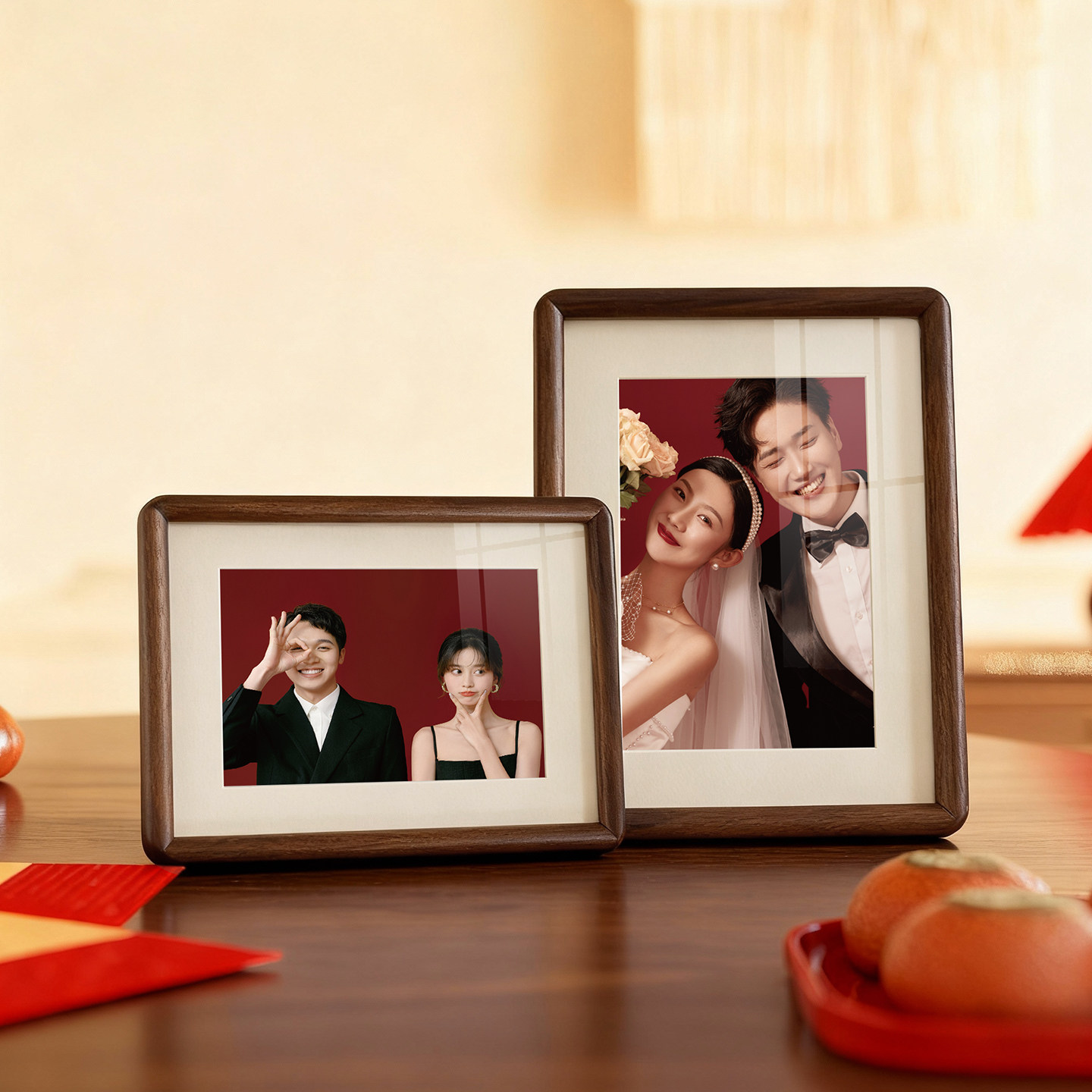 质感高级榫卯结构相框摆台