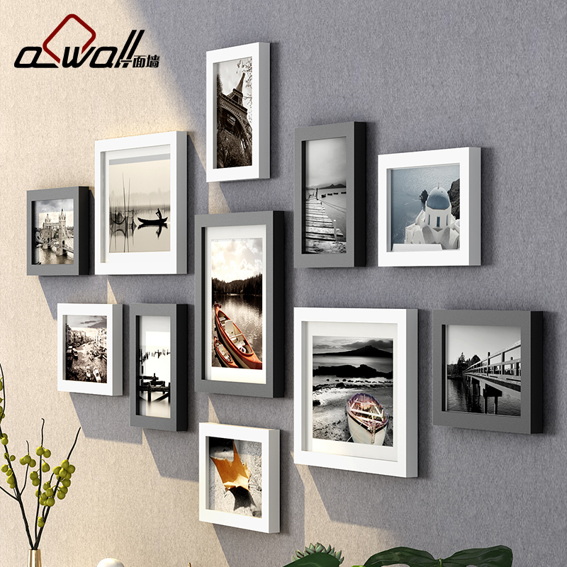 相框客厅做成组合连体挂免打孔
