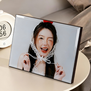 写真摆台定制相框冲洗情侣照片加打印做成水晶相册相片摆件高级感