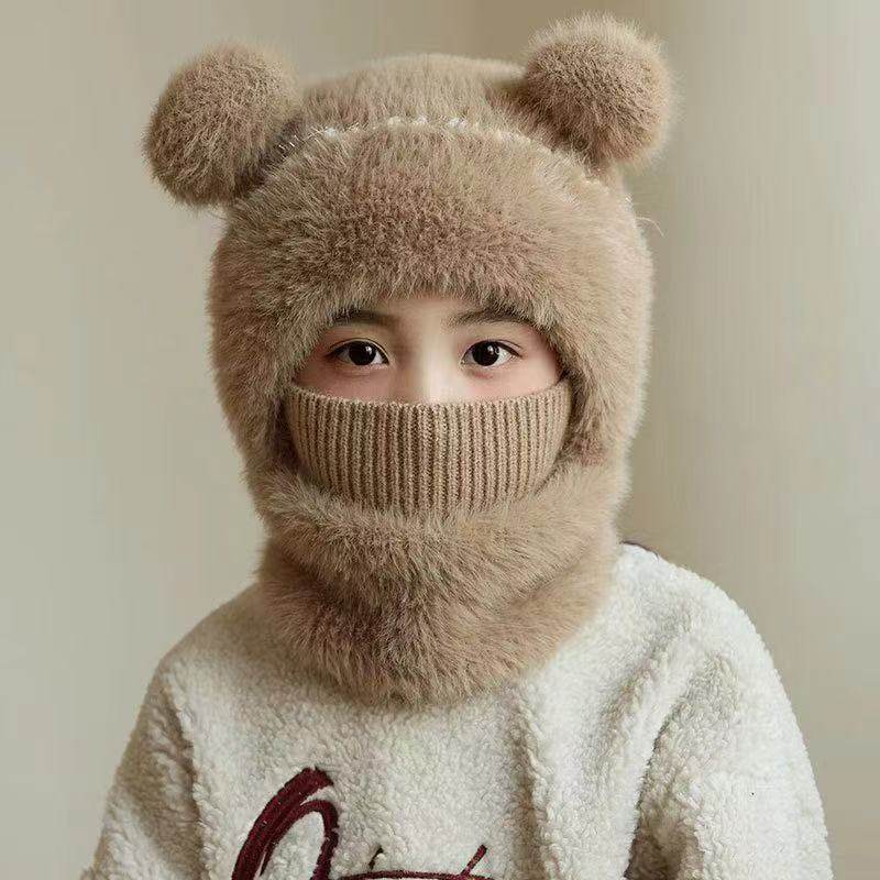 儿童护耳帽子口罩围脖一体帽冬季保暖男童女童防风加厚毛线套头帽,童装/婴儿装/亲子装,口罩,淘宝优惠券,粉丝福利购,淘宝优惠卷