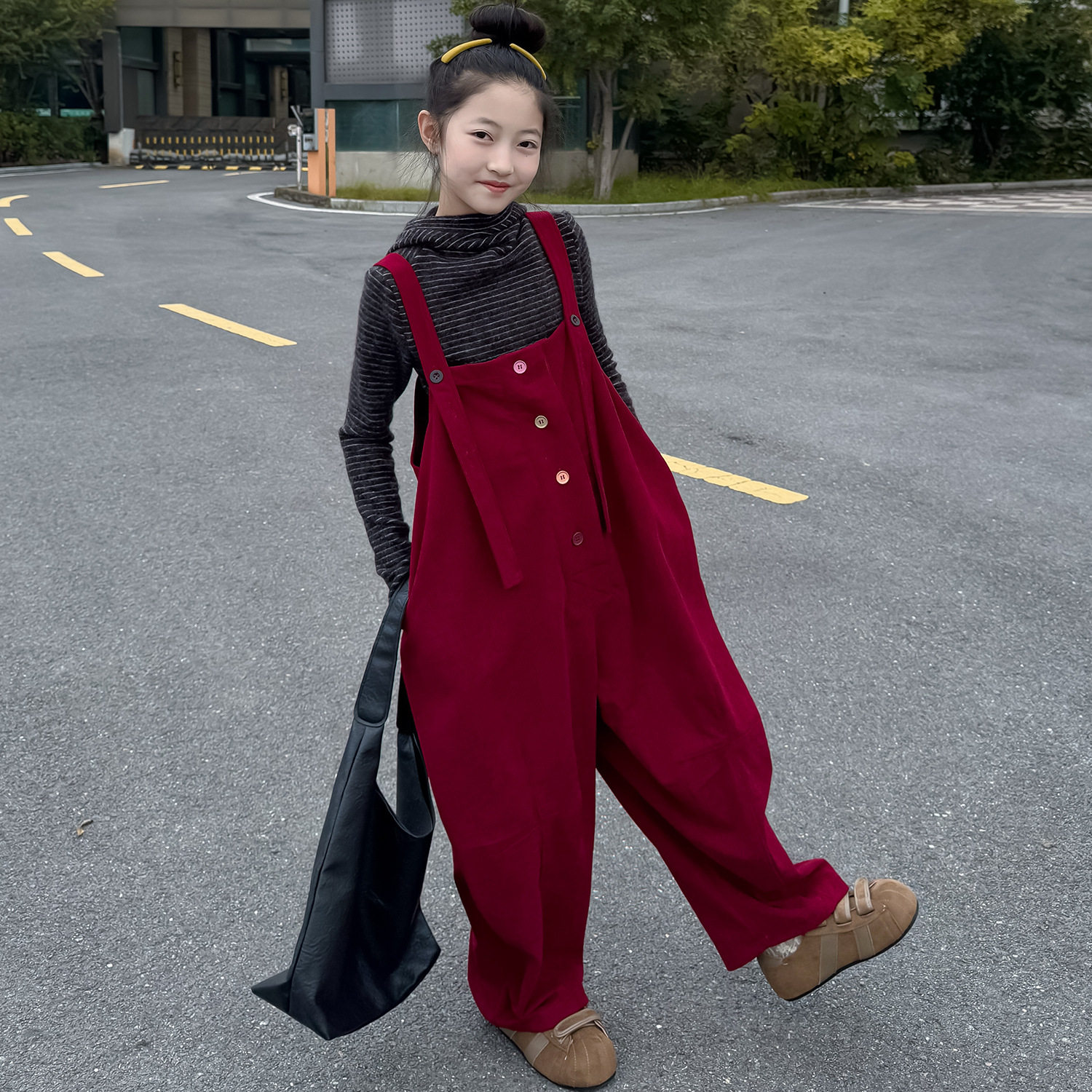 女童宽松背带裤夏季休闲吊带裤