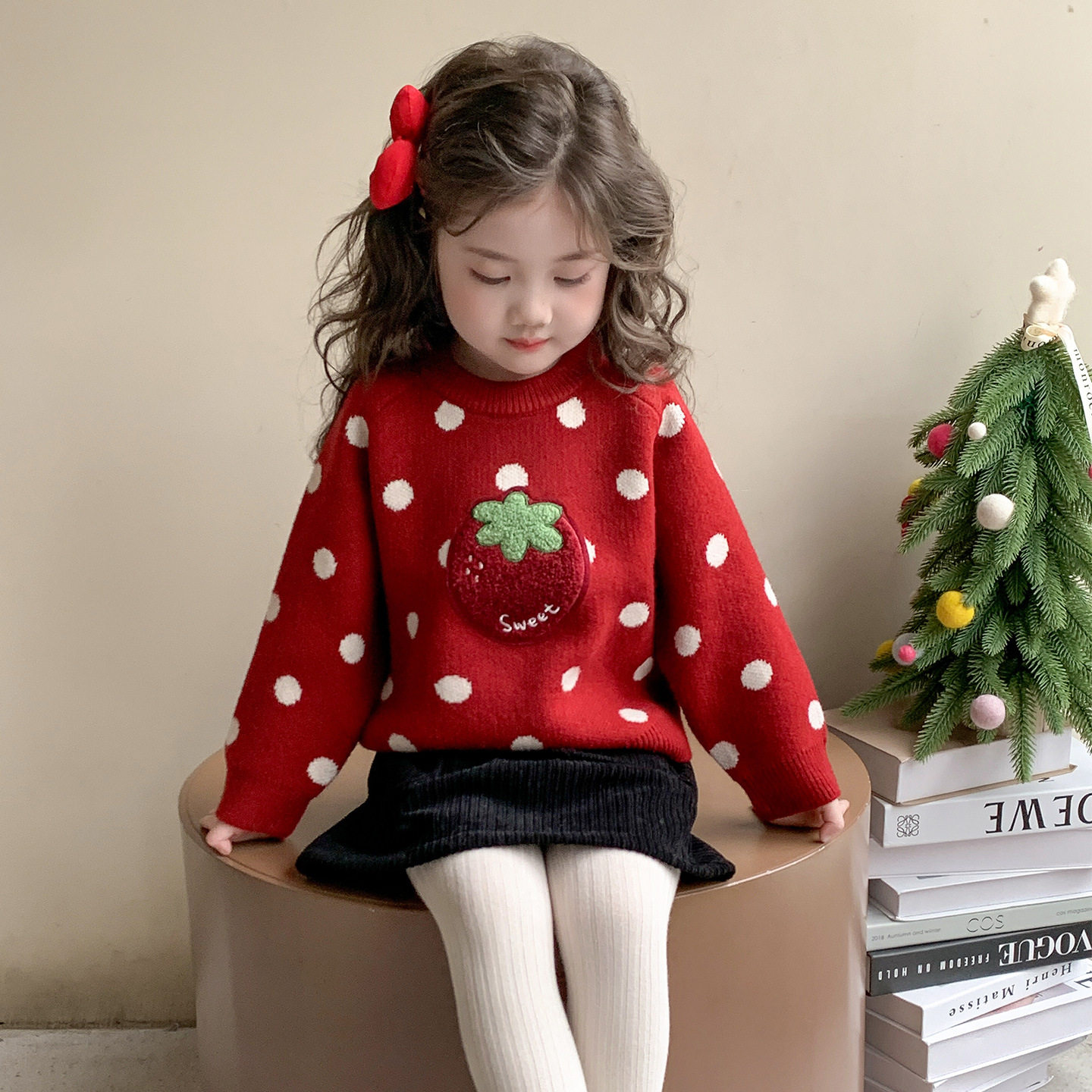 女童内搭打底衫纯棉加厚线衣女宝宝中高领女款毛衣儿童针织打底衫