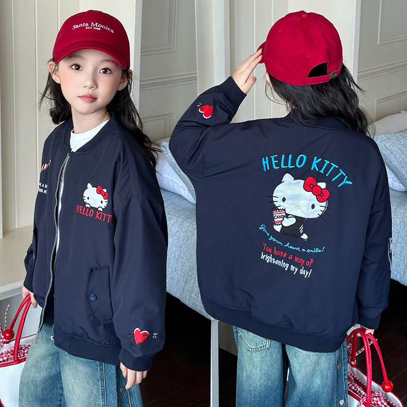 女童加厚夹棉卫衣外套女孩秋冬棒球服运动开衫中大童短款夹克风衣