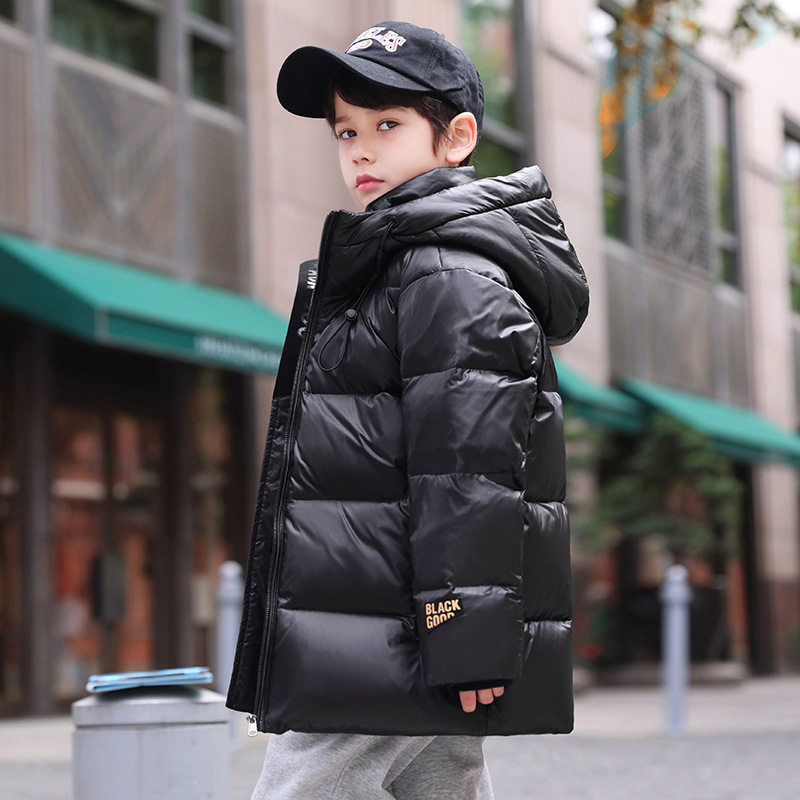 男女童加厚保暖羽绒服秋冬新款儿童韩版中长款黑金面包服大童外套