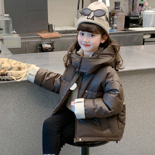 女童亮面免洗耐脏羽绒棉服女大童夹棉加厚羽绒棉服外套冬季棉袄子