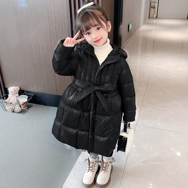 女童裙摆式棉衣外套长款羽绒棉服