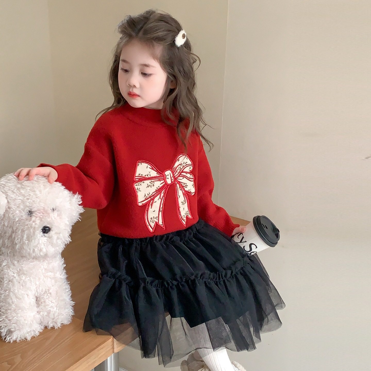 女童2025新款纯棉半高领打底衫女宝宝加厚内搭毛衣儿童针织毛线衣