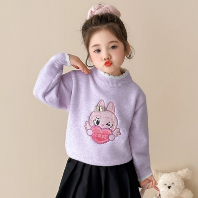 女童毛衣秋冬新款加厚儿童打底衫