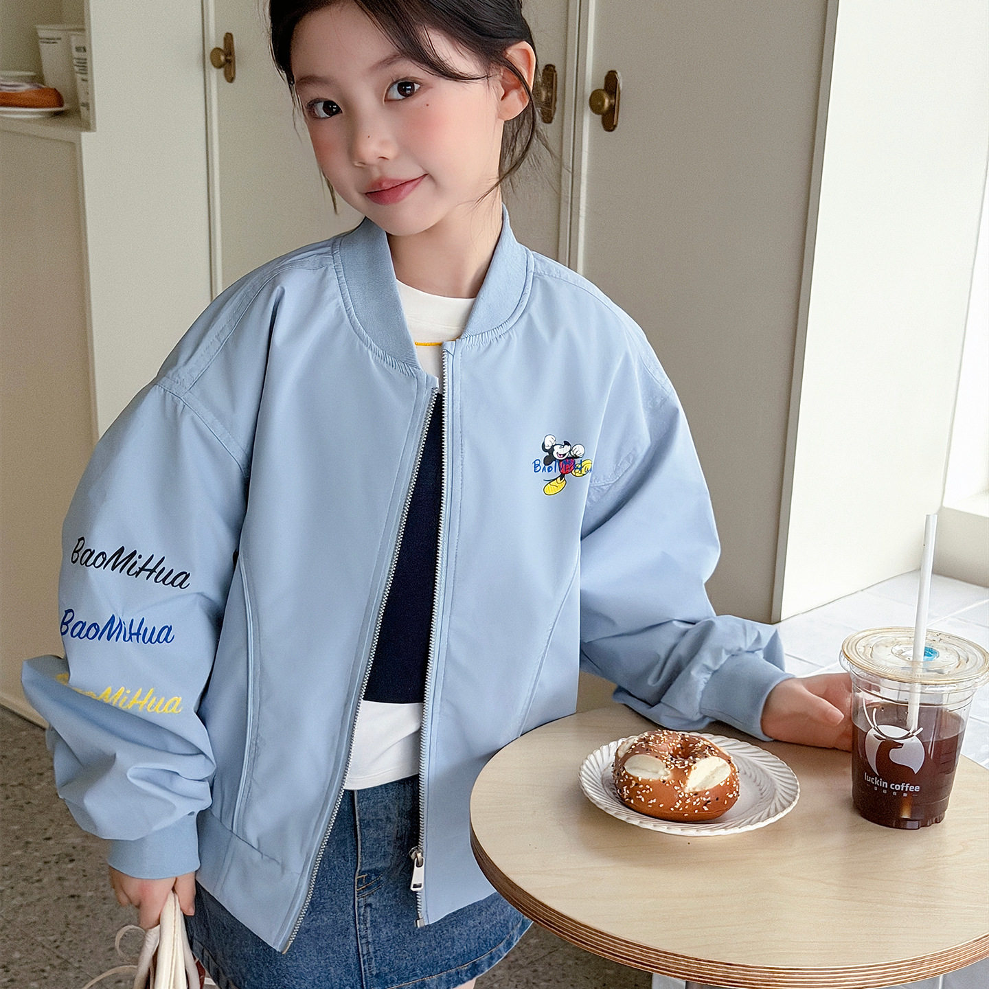 女童春秋薄款棒球服外套今年流行
