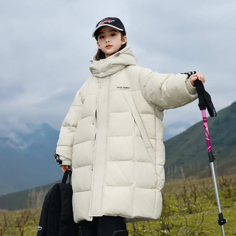 女童中长款羽绒服加厚保暖棉袄子