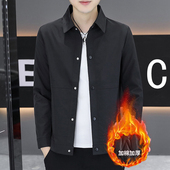 新款 男加棉外套时尚 潮流方领工装 秋冬季 二棉夹克加厚保暖薄款 棉袄