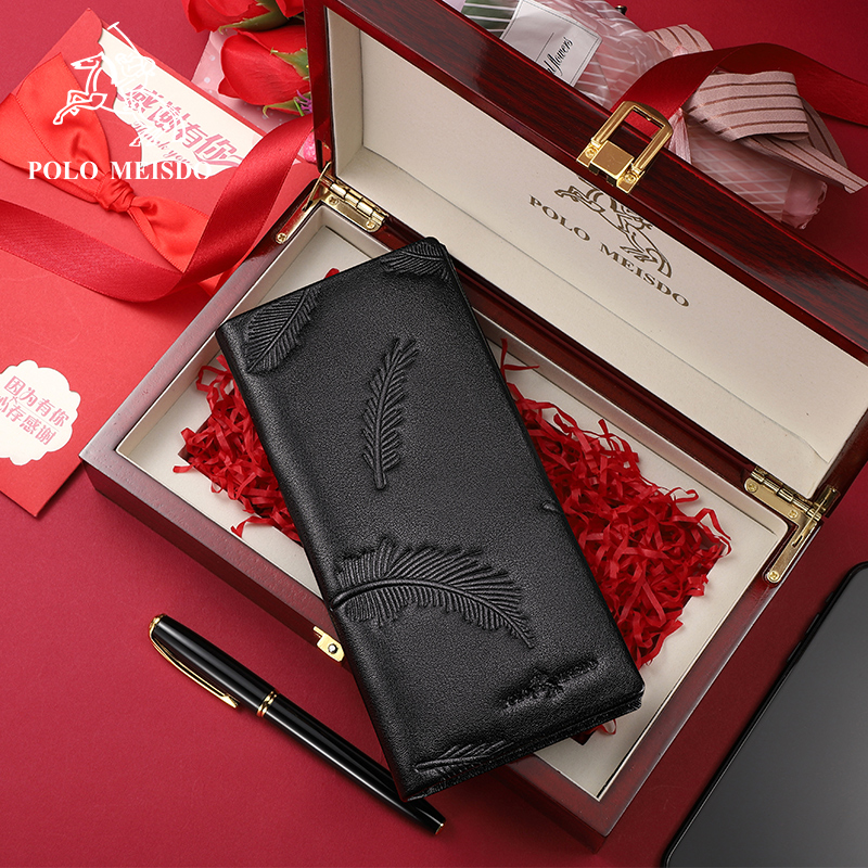 正品保罗美思的钱包男款真皮钱夹长款2025新款时尚超薄商务皮夹男