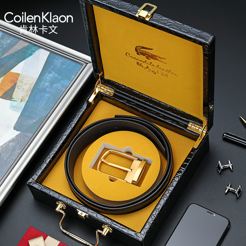 高档奢侈品牌皮带男真皮腰带针扣