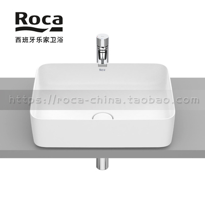 ROCA乐家英佩拉方形台上碗盆32753062C薄瓷50cm碗盆哑光白艺术盆