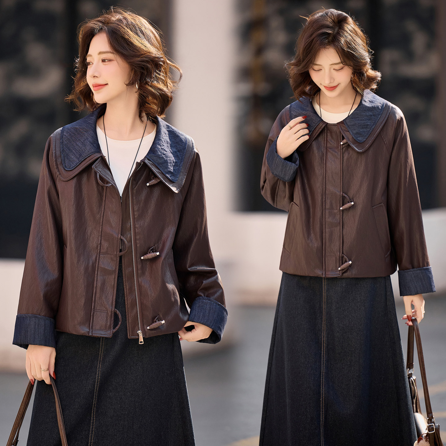 绝美巨好看的海宁皮衣外套女2026春秋新款今年流行爆款pu夹克上衣,女装/女士精品,皮衣,淘宝优惠券,粉丝福利购,淘宝优惠卷
