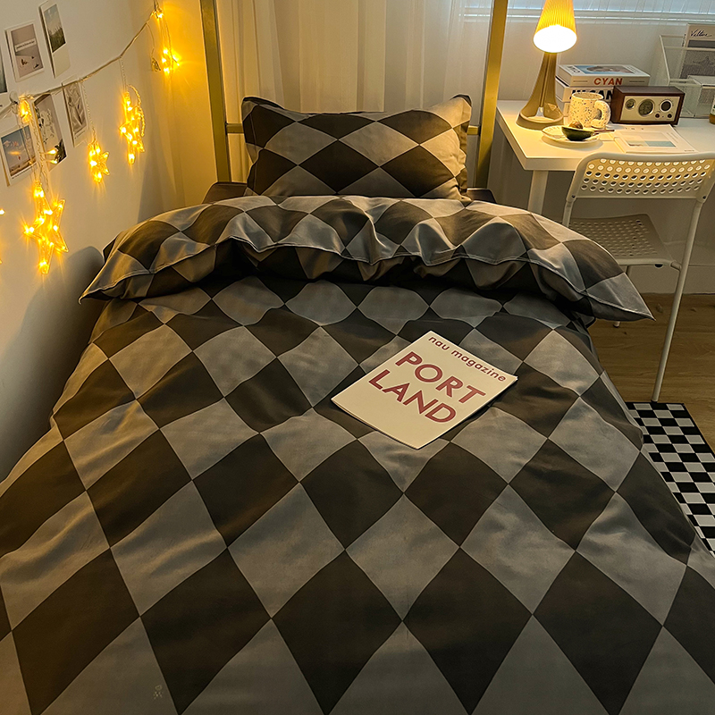 水洗棉被套四件套床上用品学生被子被褥套装六宿舍床单三件套单人