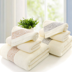 高乐纯棉毛巾家居清新两色可选简约素雅吸水厚实缎档透气洗脸面巾