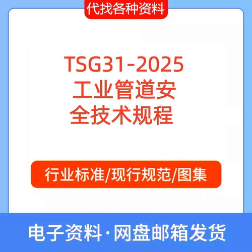 TSG31-2025  工业管道安全技术规程 标准规范PDF文档代找代下载
