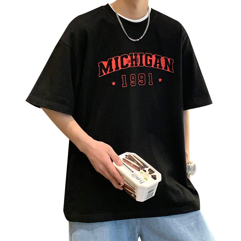 2022夏季情侣装纯棉短袖t恤宽松衣服ins潮流半袖潮牌T043P30,男装T恤,电商D321A