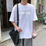 夏季新品潮男女字母七彩反光印花黑白短袖T恤D321T041P28，男装T恤，电商D321A