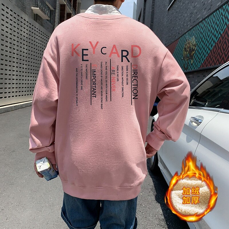 20新款秋冬时尚印花潮流打底衫上衣潮牌加绒卫衣W015,男装卫衣,电商D321A