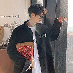 港风韩版宽松纯色衬衫休闲长袖衬衣潮情侣衫 D321 CS10 P45,男装衬衫,电商D321A