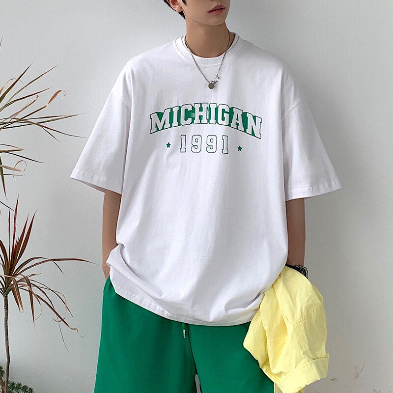 2022夏季情侣装纯棉短袖t恤宽松衣服ins潮流半袖潮牌T043P30,男装T恤,电商D321A