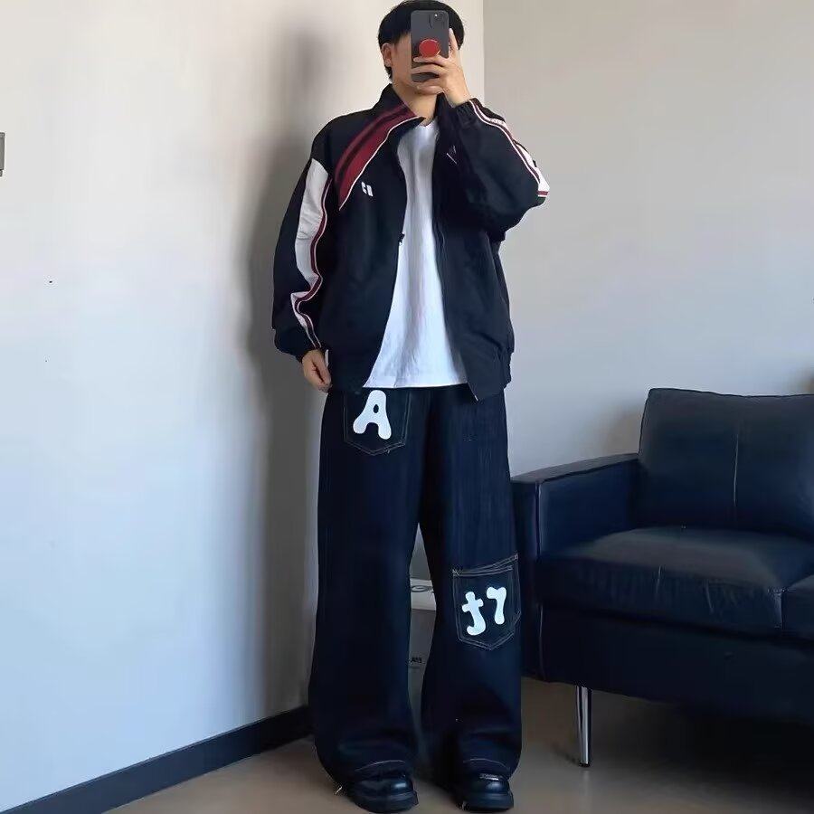 潮流时尚新款港风气质帅气慵懒休闲流行潮牌-K2533-P50,男装牛仔裤,电商D321A