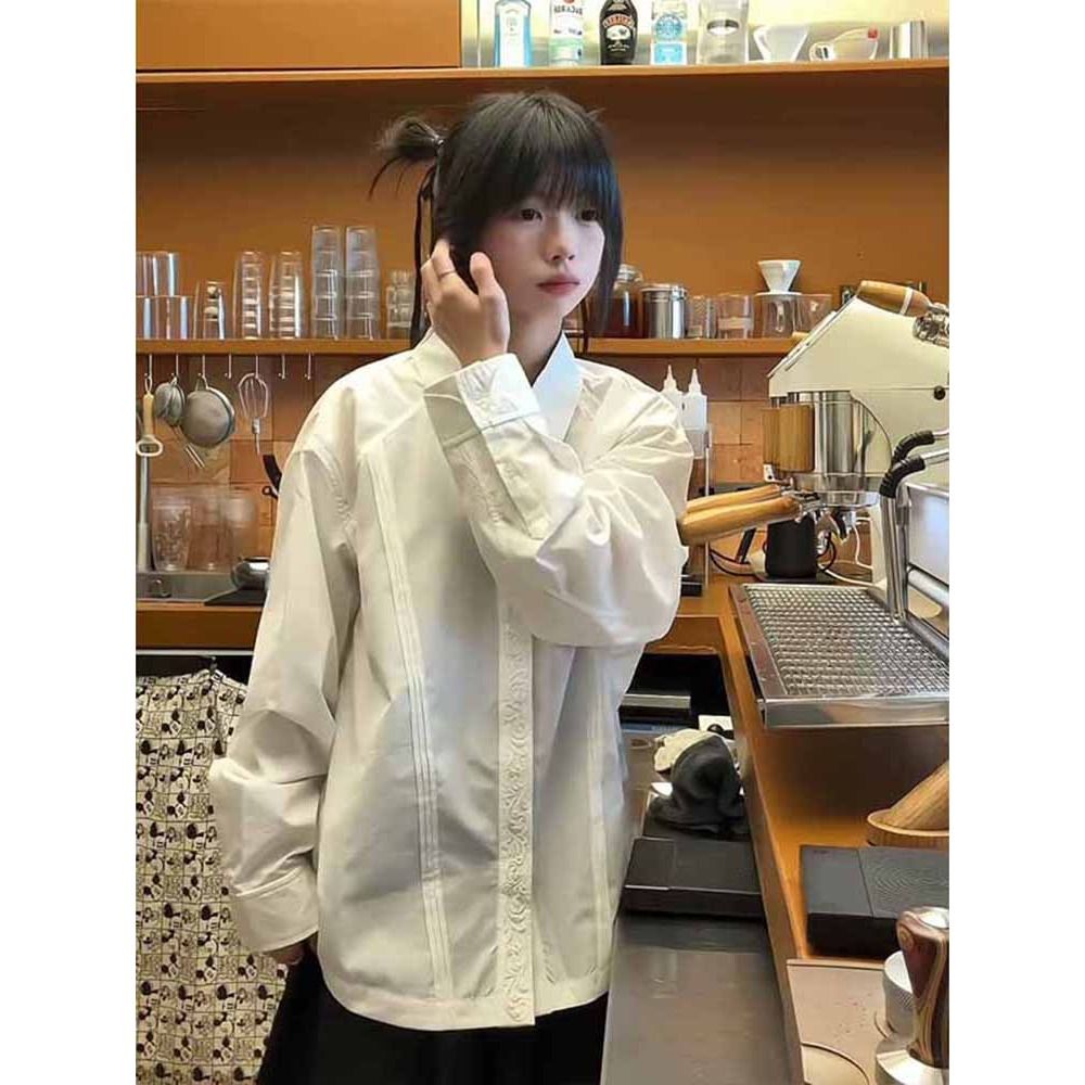 小众设计高级感长袖上衣2025年帅气潮痞帅慵懒风T6712-P45,男装衬衫,电商D321