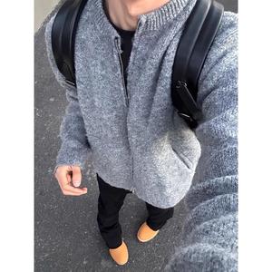 网络图cleanfit灰色开衫毛衣男秋冬慵懒-M890-P75，男装针织衫/毛衣，电商D321A