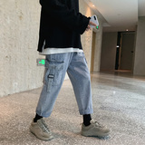 D321N阔腿直筒宽松ins工装裤港风百搭休闲老爹长裤2，男装牛仔裤，电商D321A