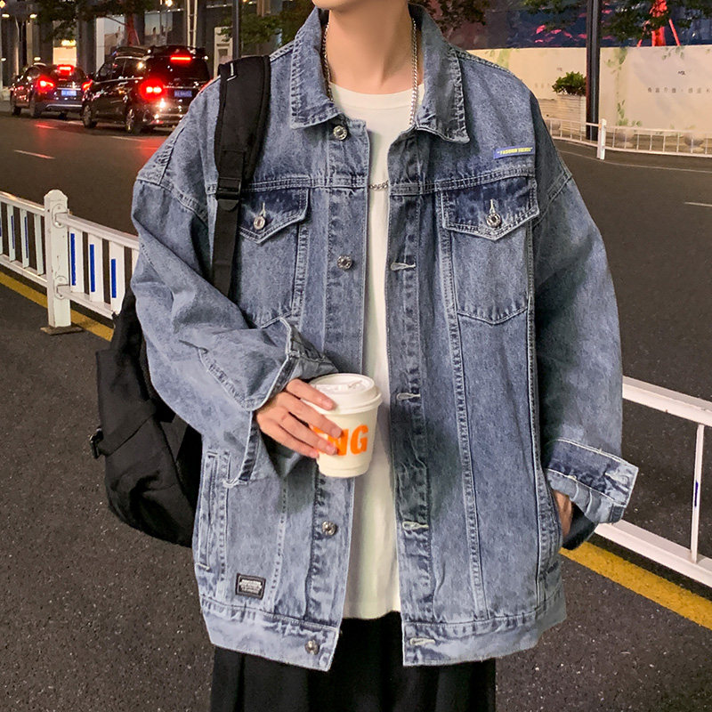 2022春装大货港风中性男女夹克牛仔衣H003P80控88,男装夹克,电商D321A