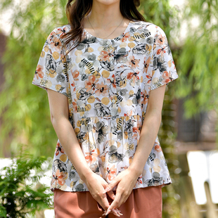显瘦百搭短袖 棉绸上衣女2025夏季 外穿修身 新款 T恤 人造棉绵绸时尚