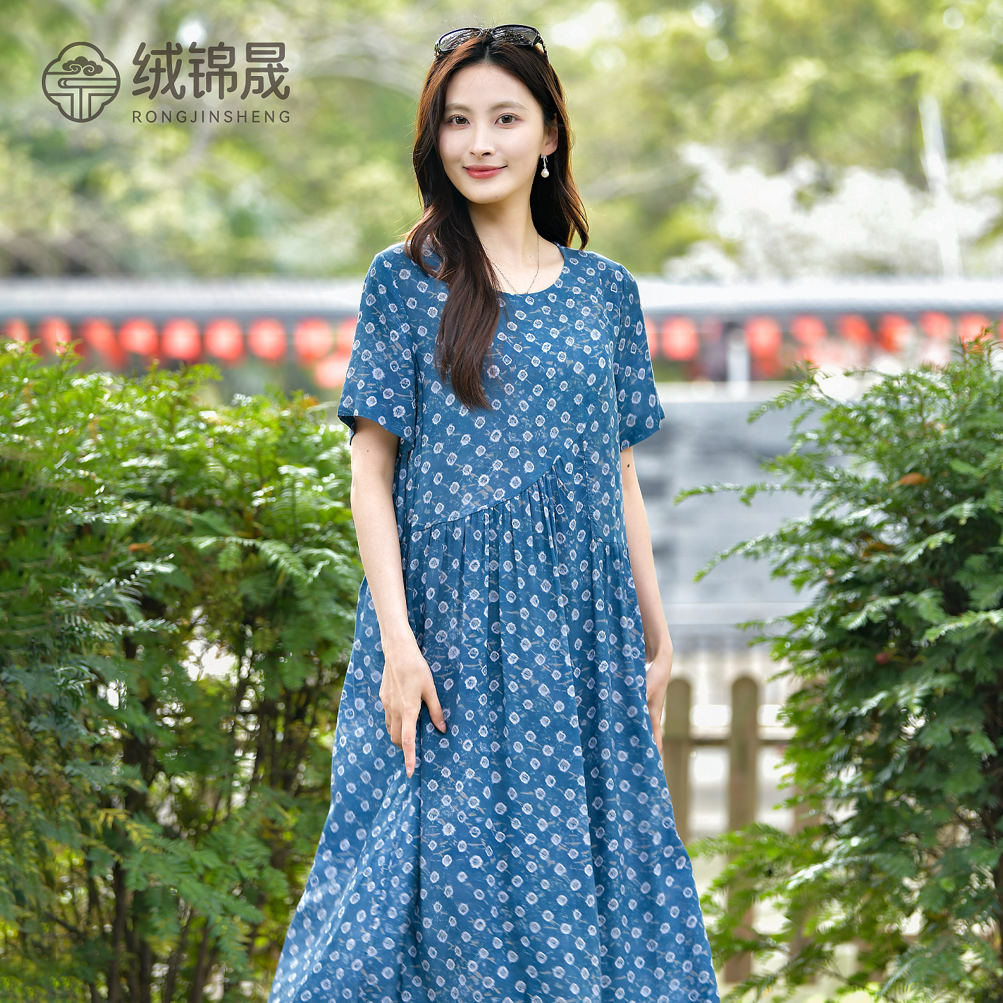 夏季棉绸薄款度假大码连衣裙图片