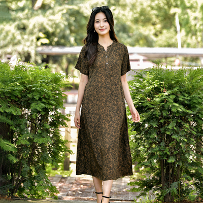 2025夏季新款棉绸连衣裙