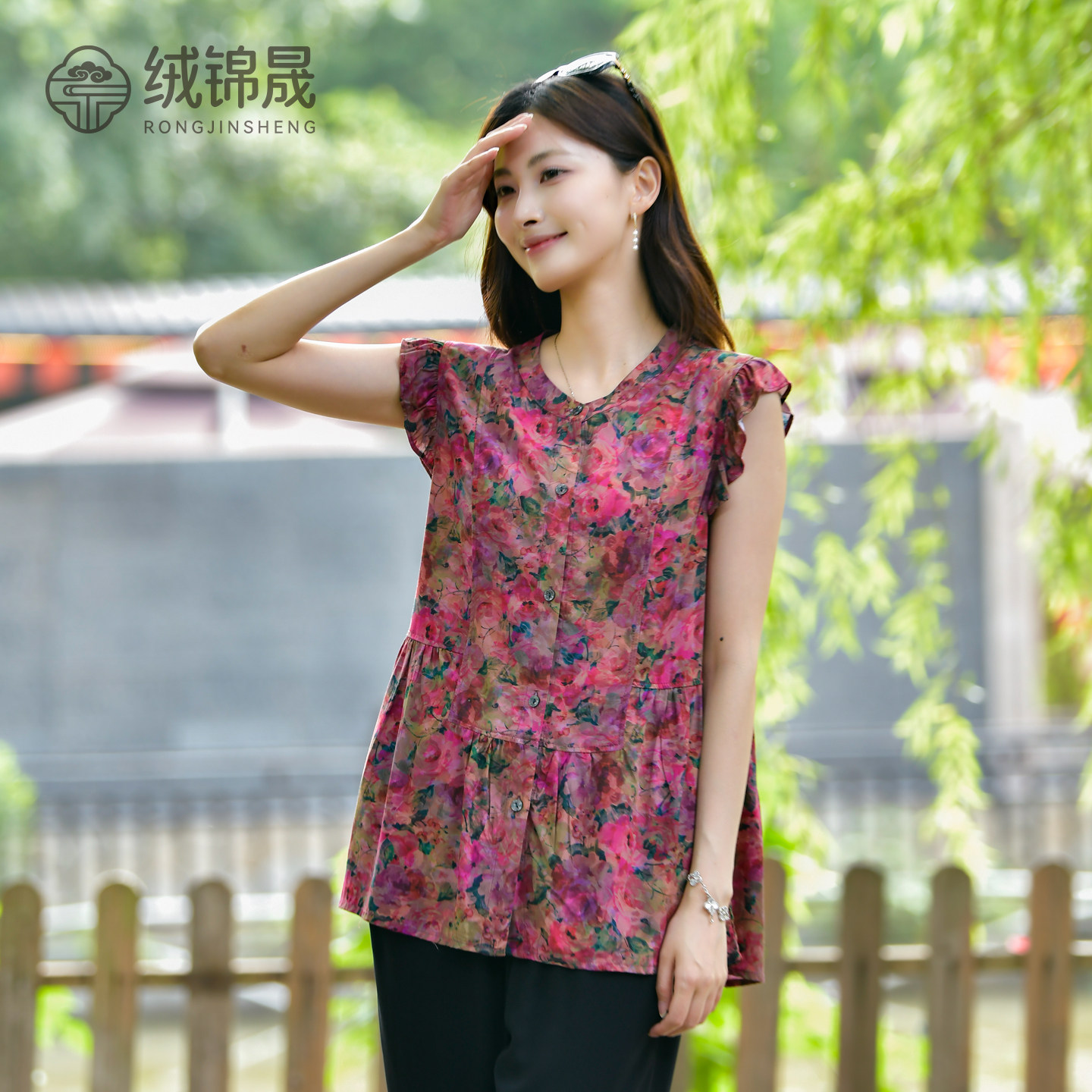 棉绸上衣T恤衫外穿上衣女图片