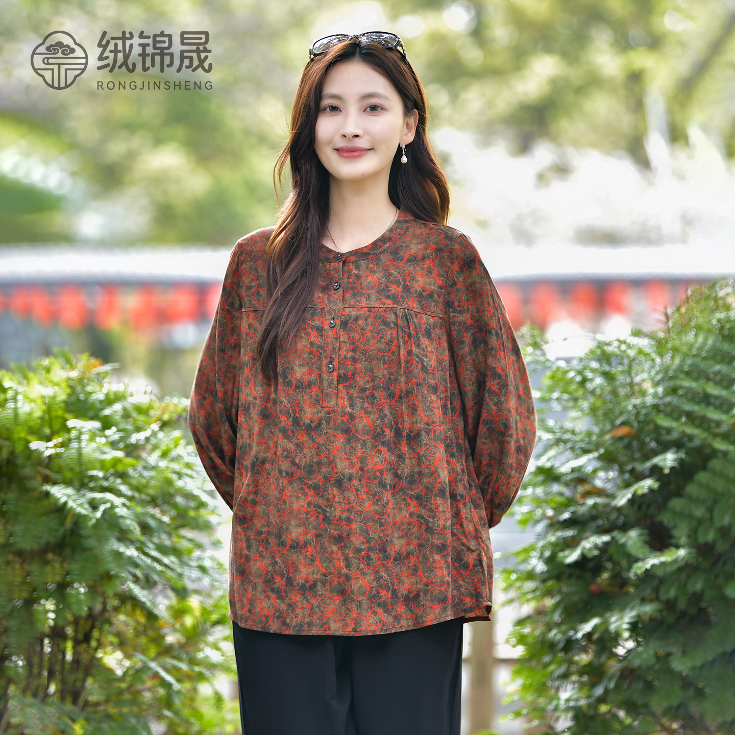 夏季新款时尚七分袖棉绸T恤女图片