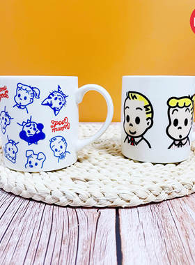 日本购回原田治OSAMU GOODS可爱陶瓷可微波白色马克杯咖啡牛奶杯