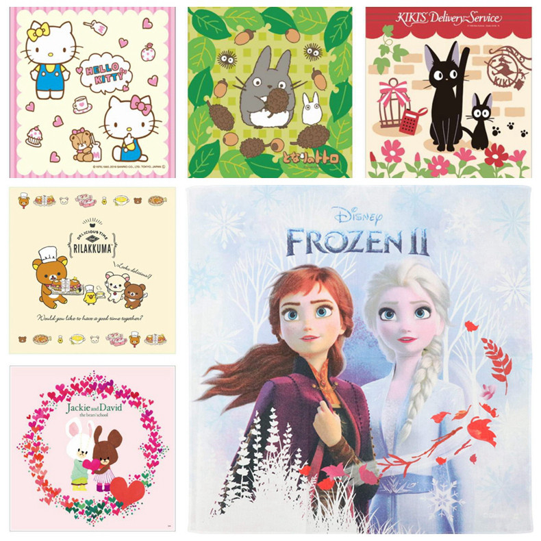 日本购回宫崎骏冰雪奇缘kitty卡通纯棉学生用方形餐垫日本制