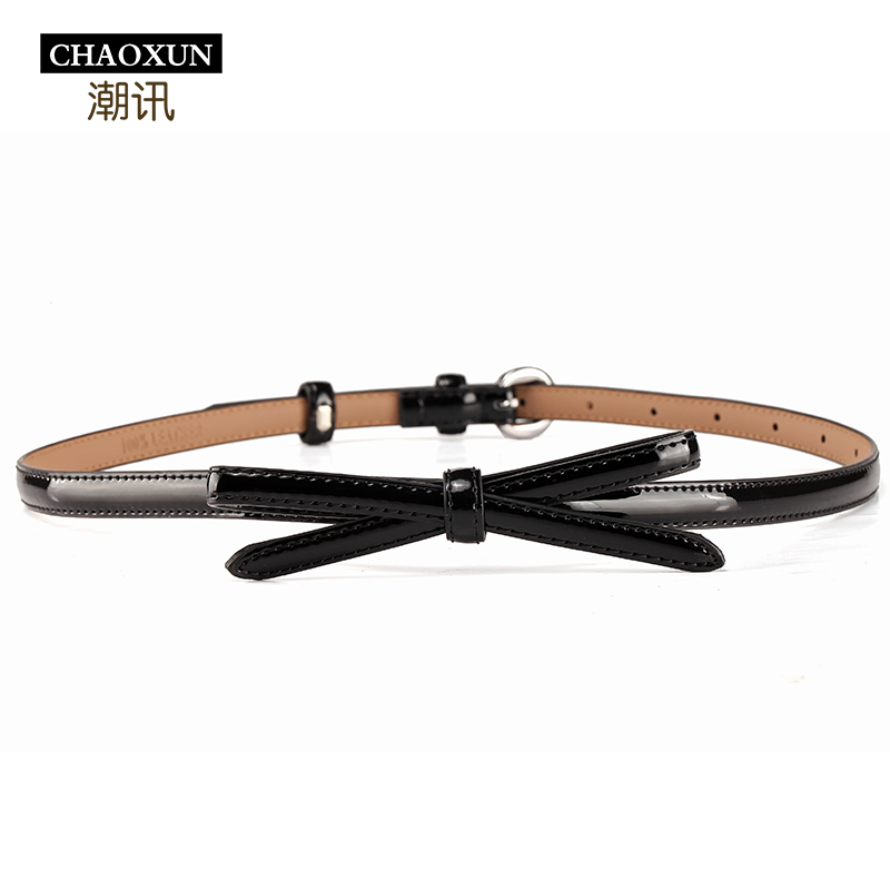 新款女士时尚蝴蝶结小皮带秋冬