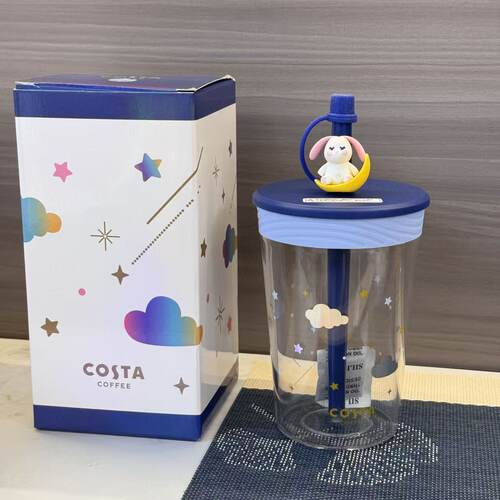 Costa月兔吸管杯高颜值限定款 355ml便携水杯可拆卸吸管杯带盒子