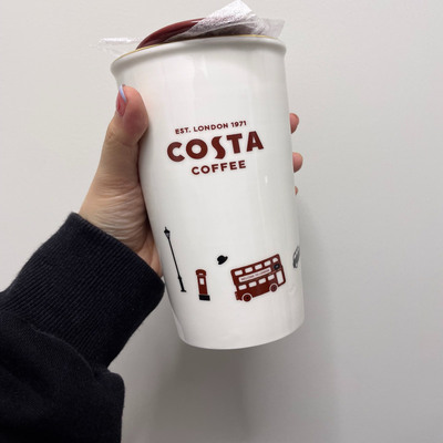 清仓 costa陶瓷双层红白款全新马克杯咖啡双层随行杯限定纪念款