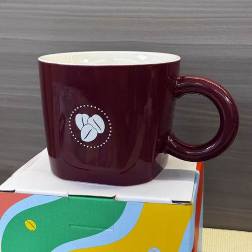 COSTA咖世家创意环柄马克杯 380ml复古红陶瓷杯家用办公咖啡水杯