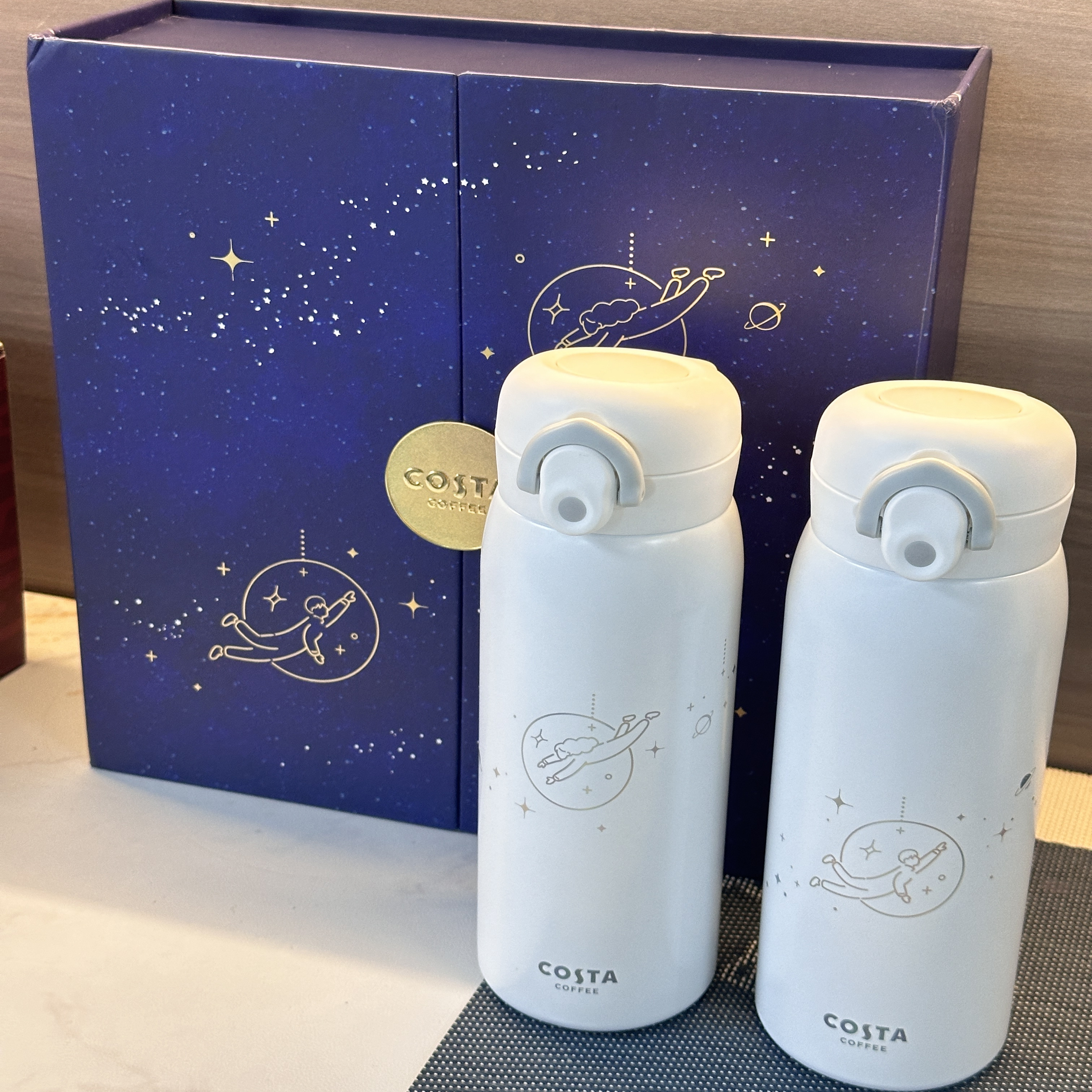 清仓 COSTA星空骑士保温杯套组316不锈钢水杯情侣男女礼盒装绝版