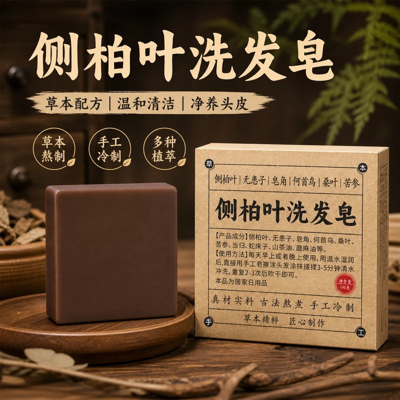 侧柏叶何首乌无患子皂角茶油手工