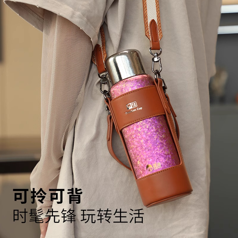 匡迪双层纯钛保温杯茶水分离泡茶图片